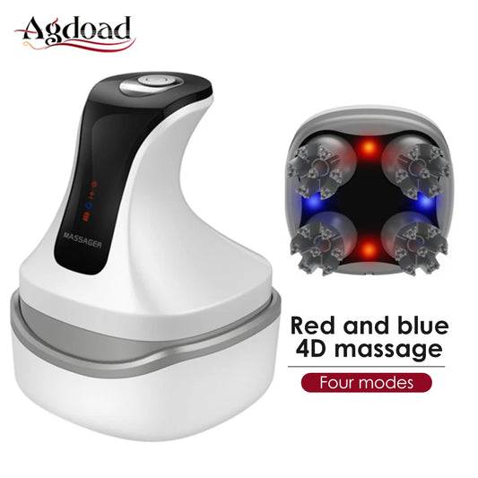 4D Magnetic Red Blue Light Physiotherapy Head Massager